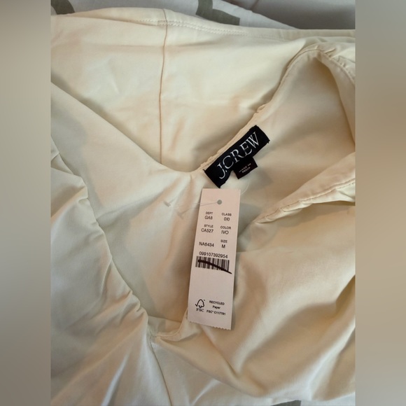 J.Crew Ruched V-neck top in stretch cotton blend NWT Size M - Picture 7 of 9